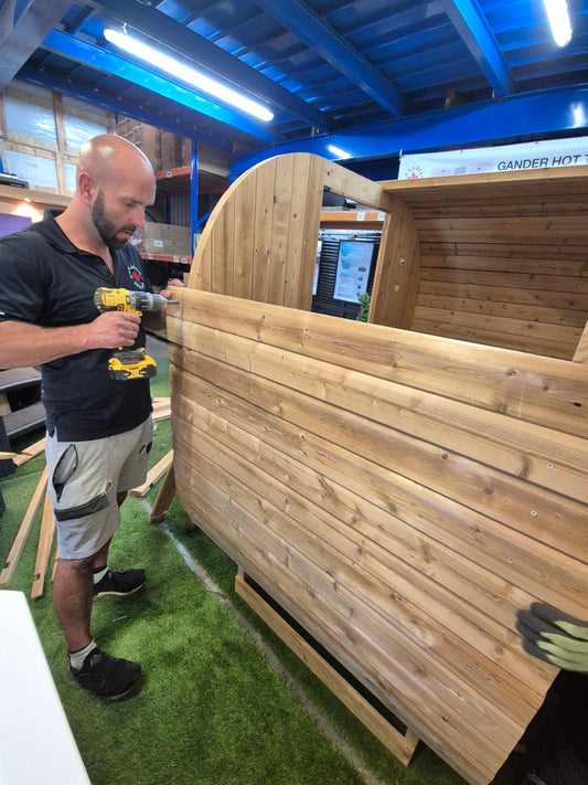 Outdoor Oval Sauna Build and Set-Up