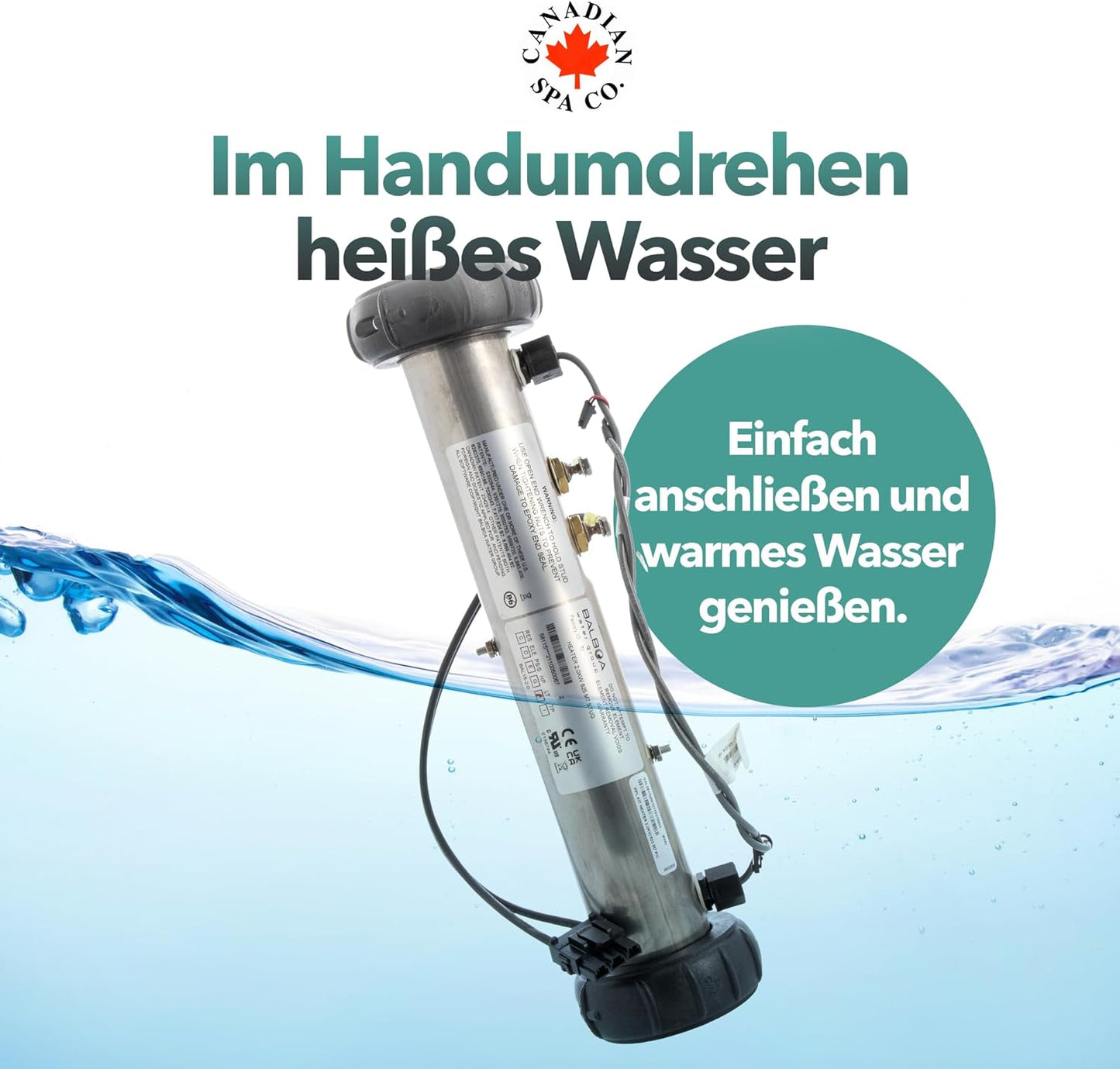 3KW Balboa Heater M7 with senors and tail pipe