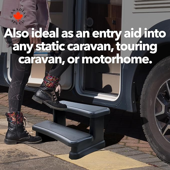 Premium Universal Black Spa Steps 90cm (Fits both round and square spas)