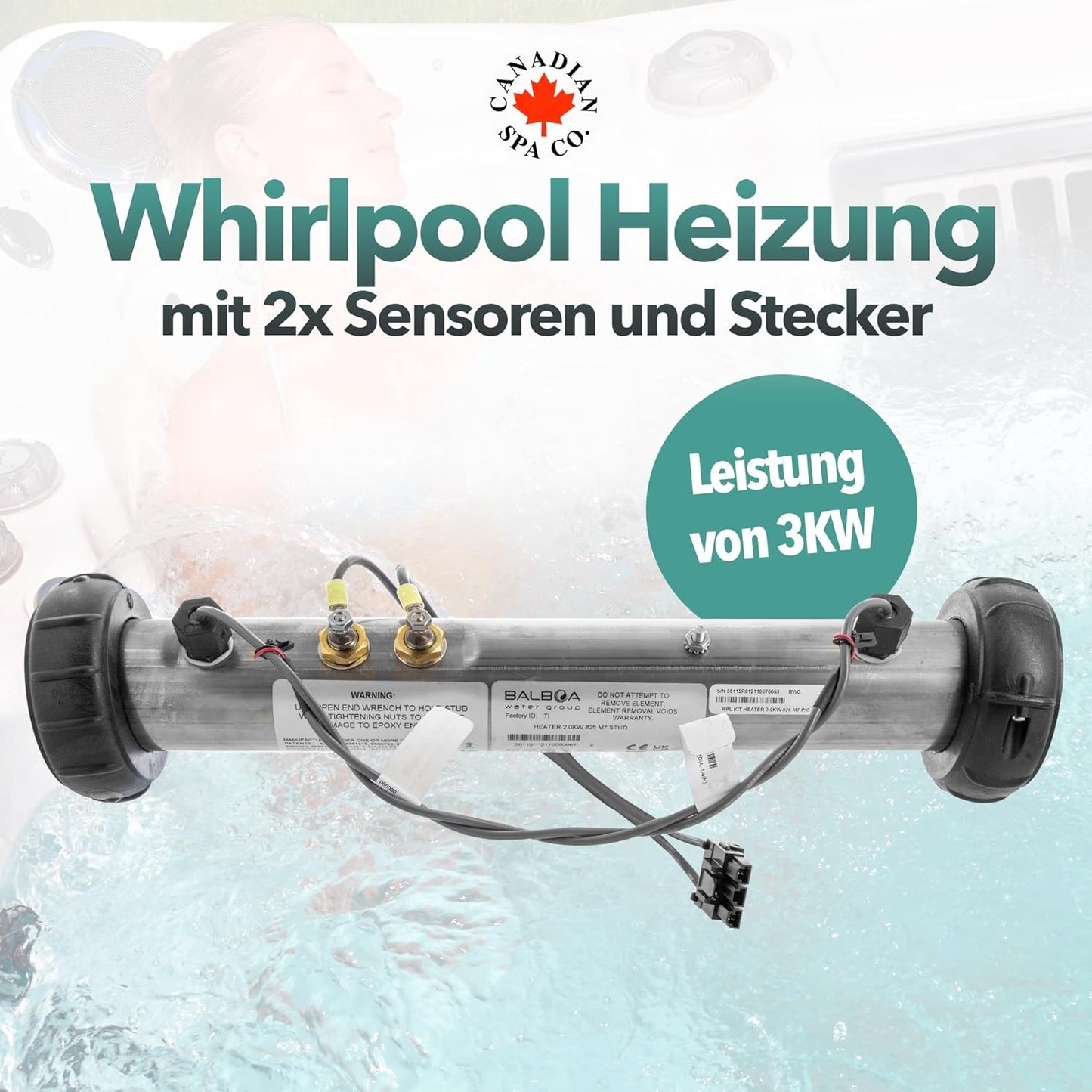 3KW Balboa Heater M7 with senors and tail pipe