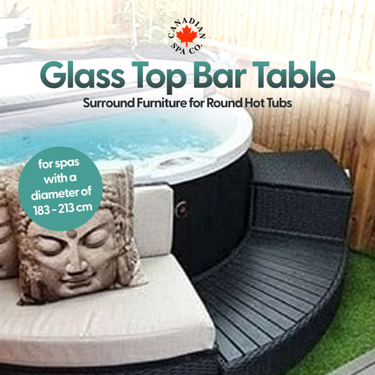 Glass Top Bar - Round Spa Surround Furniture