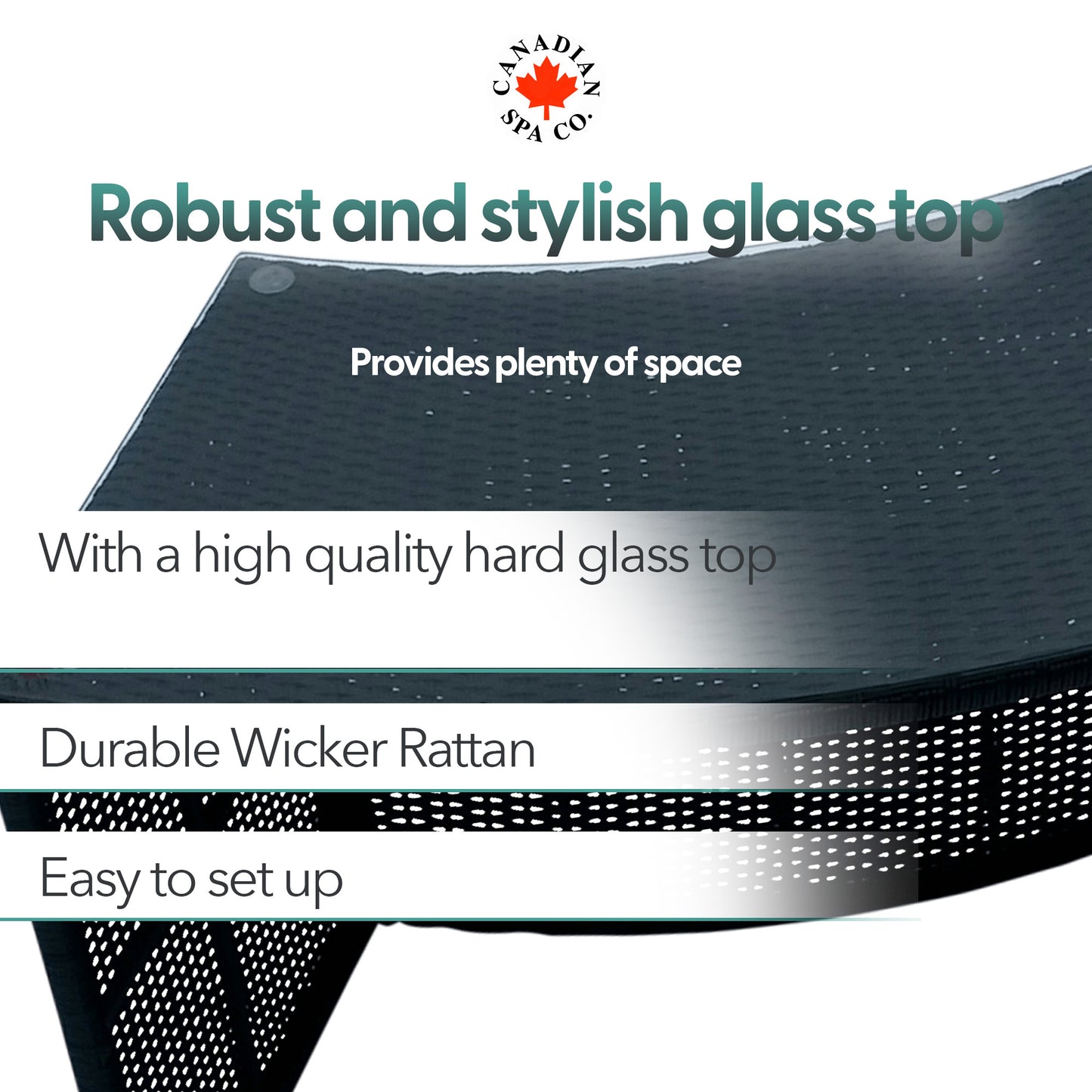 Glass Top Bar - Round Spa Surround Furniture