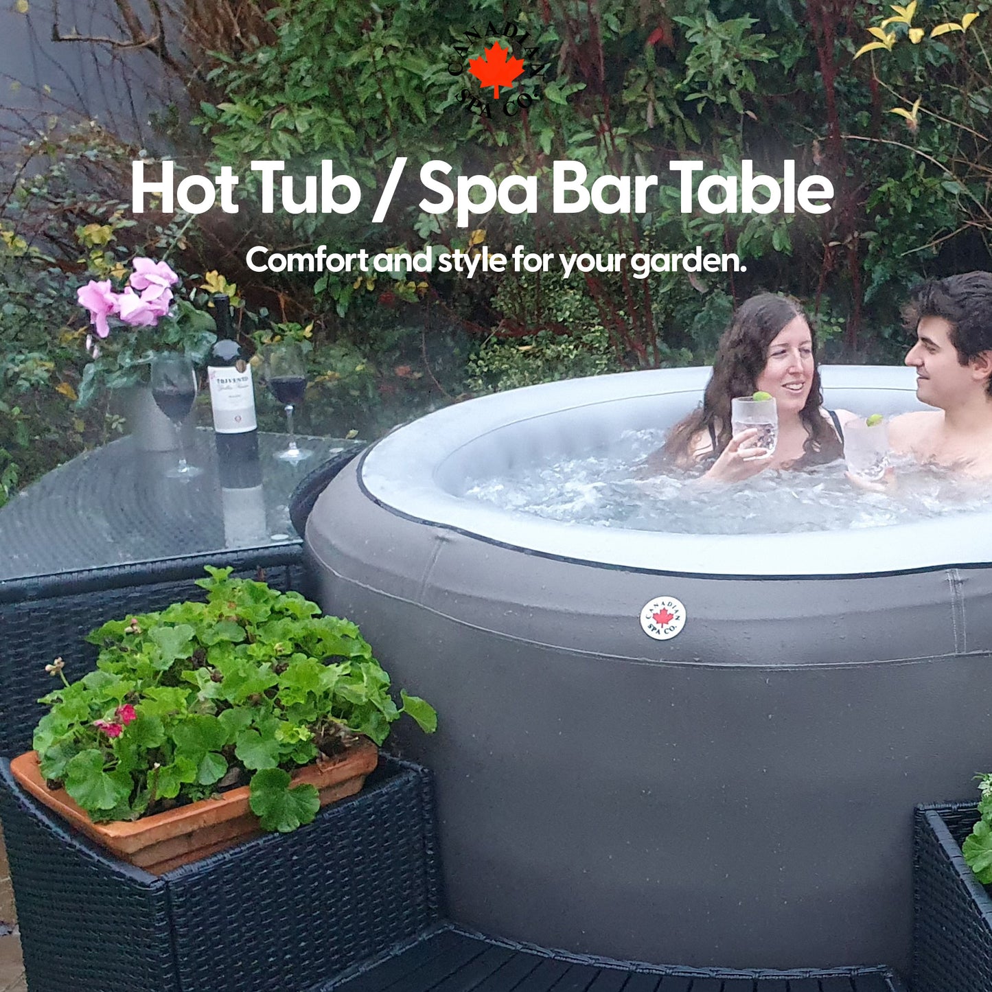 Glass Top Bar - Round Spa Surround Furniture