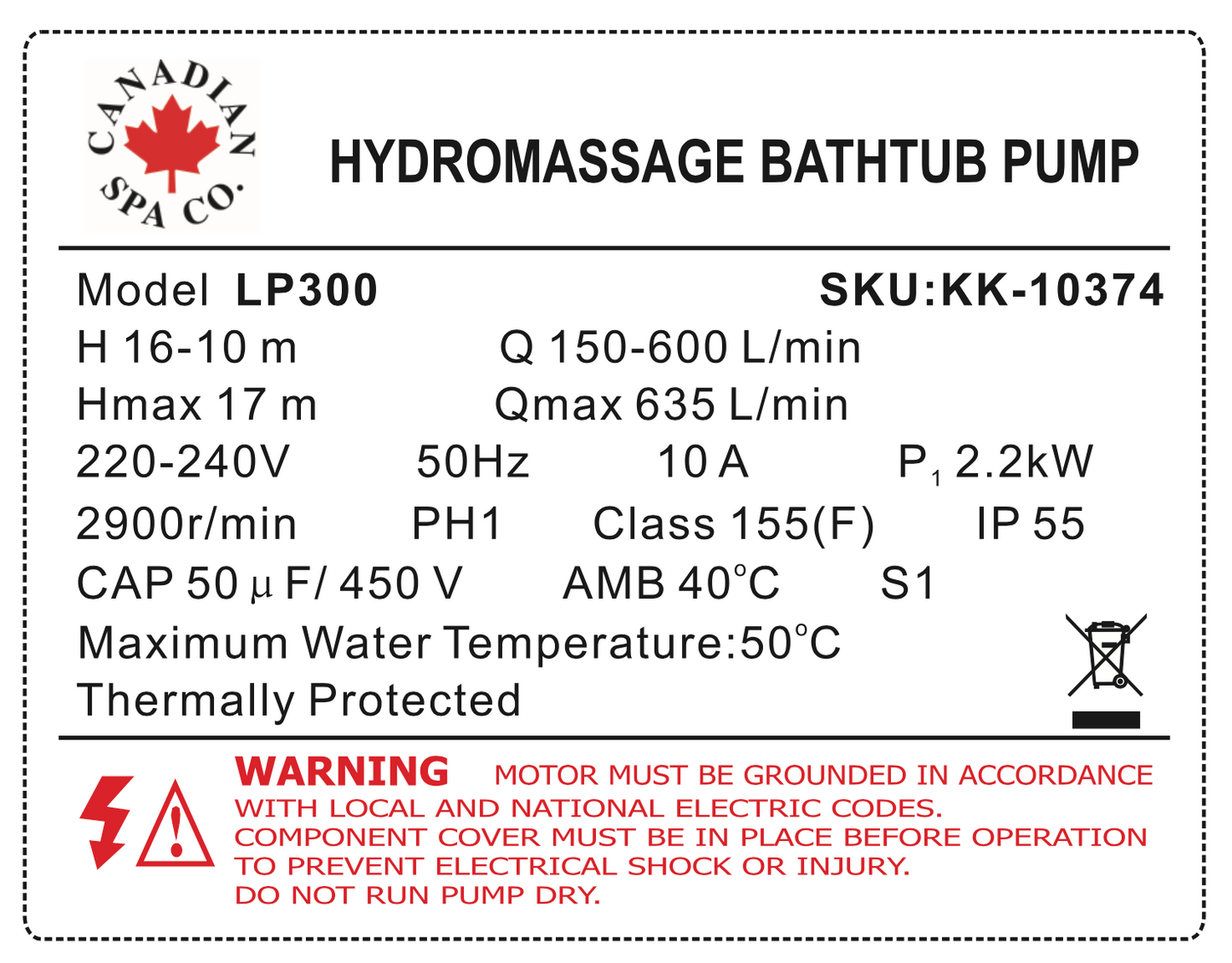 LP300-I 1-Speed Pump 4HP 2.6 x 2