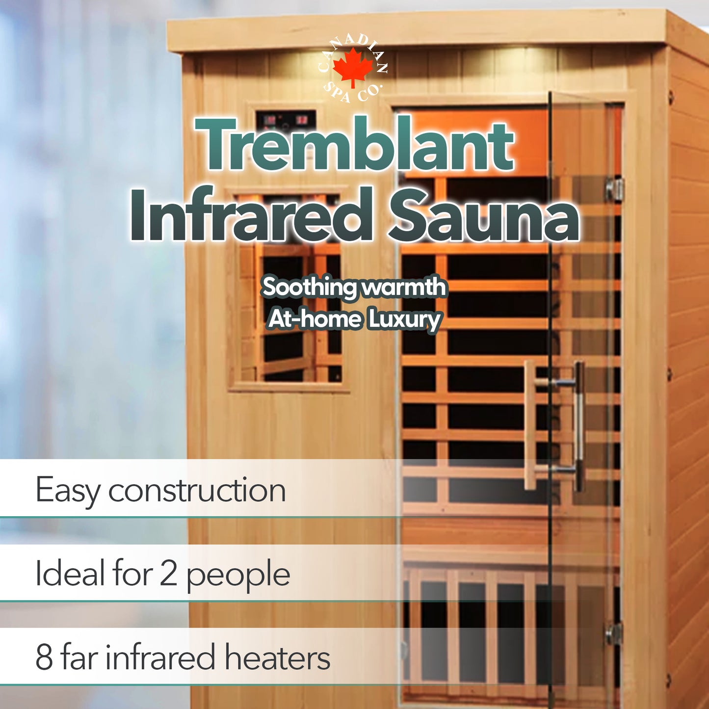 Tremblant 2-Person Sauna 127cm x 105cm x 195cm