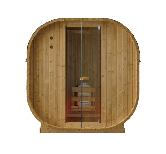 Outdoor Oval Barrel Sauna Combination Infrared/ traditional 1842 x1200 x 1945mm