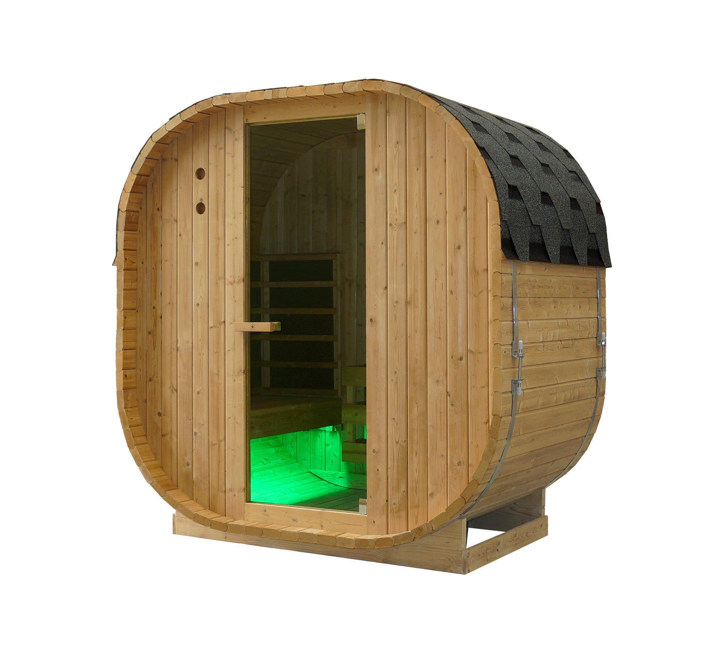 Outdoor Oval Barrel Sauna Combination Infrared/ traditional 1842 x1200 x 1945mm
