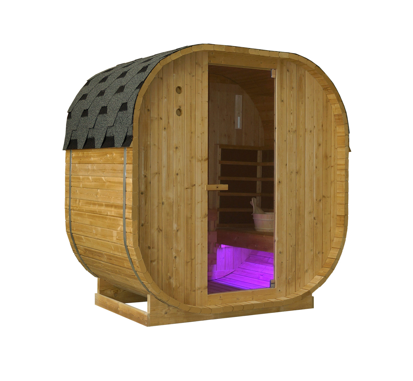 Outdoor Oval Barrel Sauna Combination Infrared/ traditional 1842 x1200 x 1945mm
