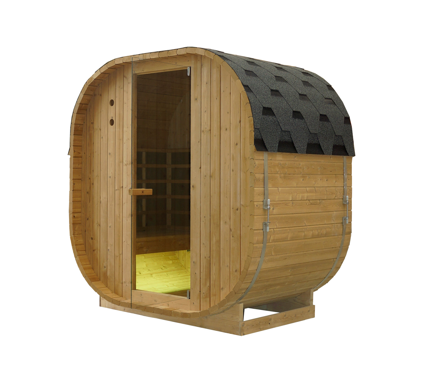 Outdoor Oval Barrel Sauna Combination Infrared/ traditional 1842 x1200 x 1945mm
