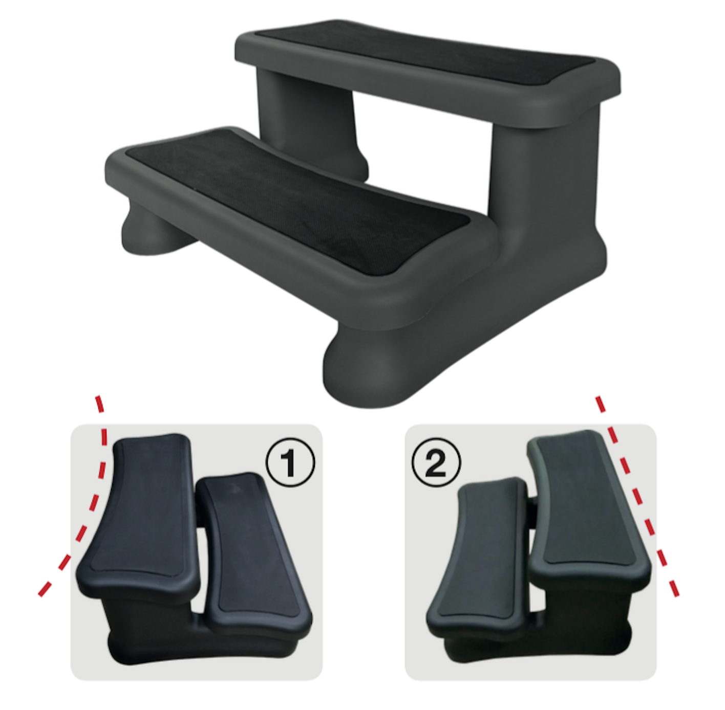 Premium Universal Black Spa Steps 90cm (Fits both round and square spas)