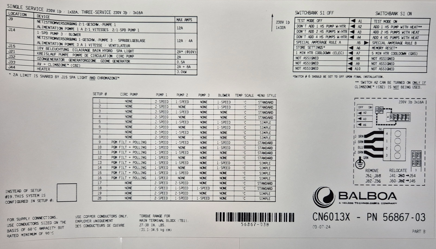 Circuit Board for CN6013X 3KW - With Climatezone (Part Number: 56867) Compatible Replacement for All BP600 Boards