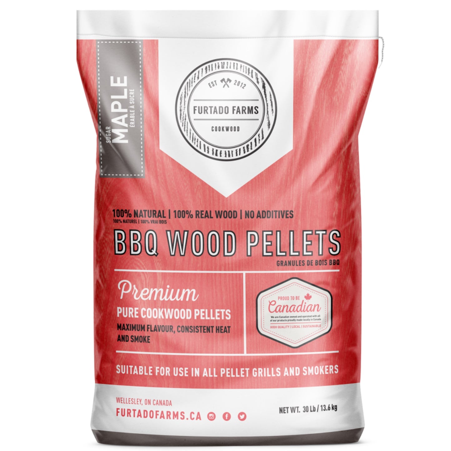 Barbecue Wood Pellets - Maple (Weight 30lb / 13.6KG)