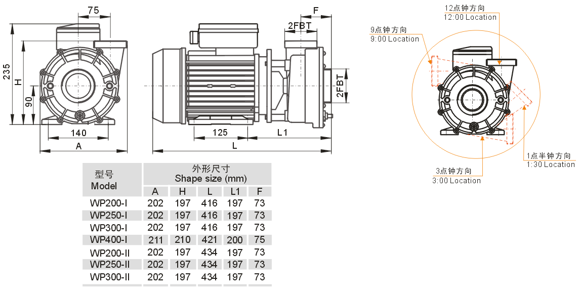WP300-II 2-Speed Pump 3HP 2 x 2