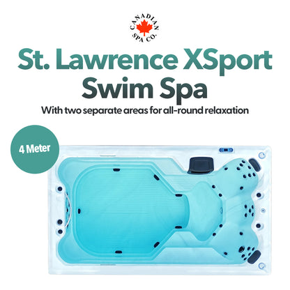 2025 13ft Swim Spa 15HP-Jet, 3-Person - St Lawrence Sport 390 x 226 x H120 cm