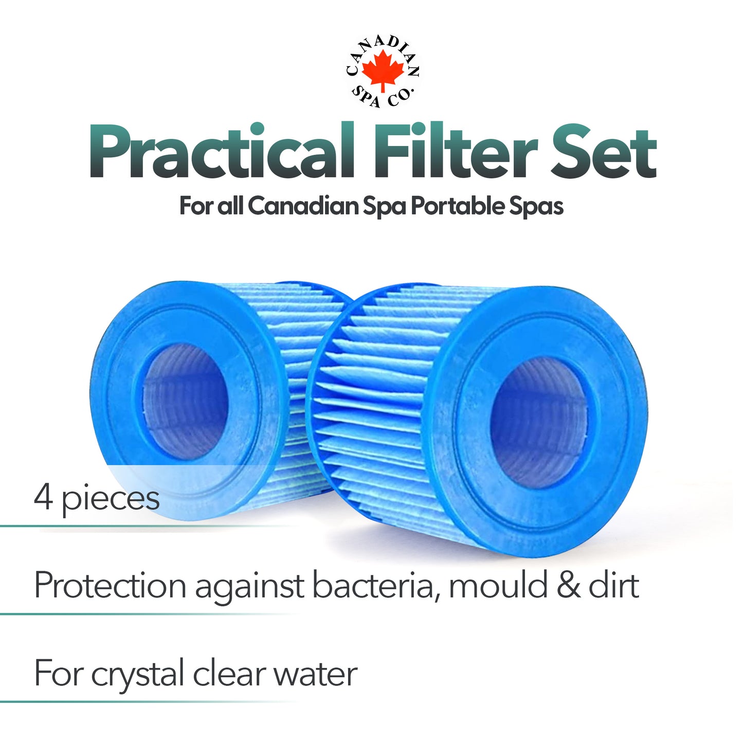 Portable Spa Filters 4 PK - Antimicrobial now with M-pleat
