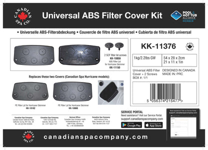 Filter Cover/Lid (Black) with Fixing Screws - Hurricane Twin Filter