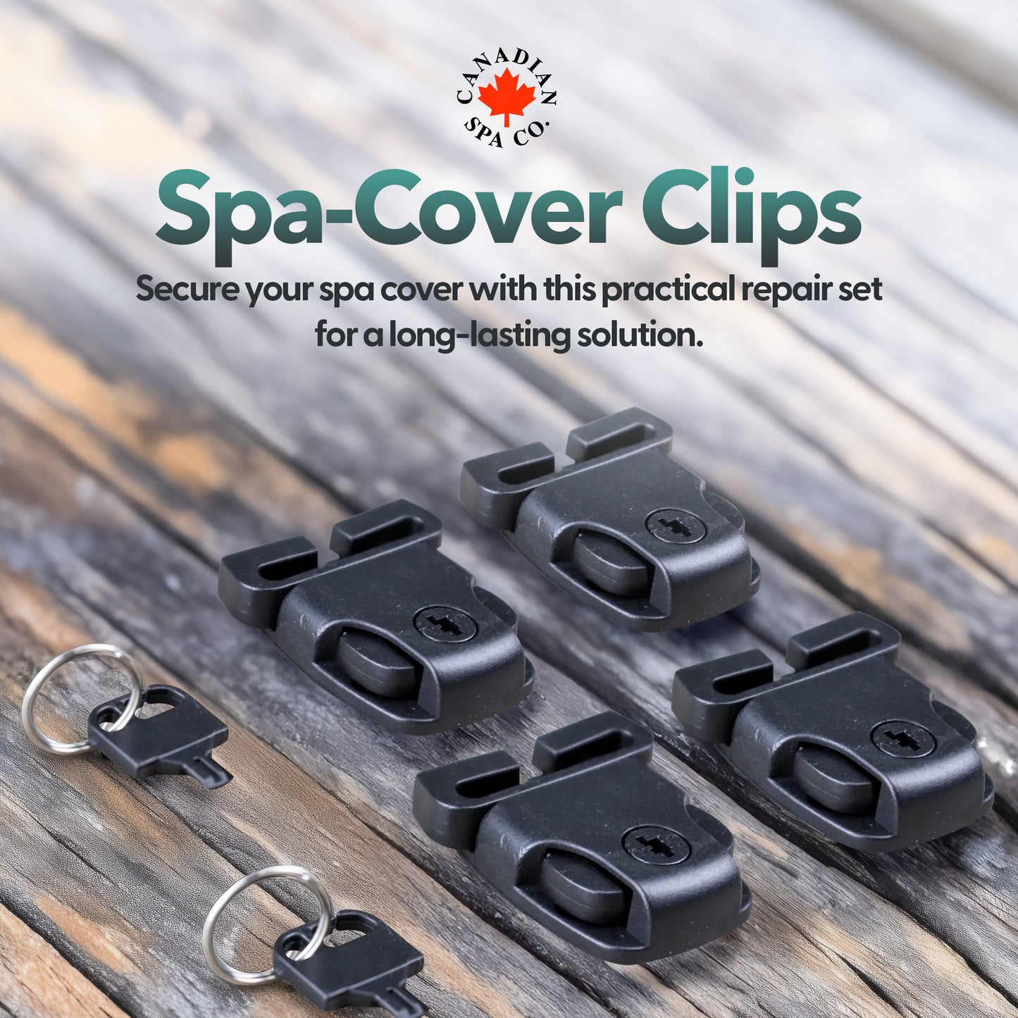 4-Piece Spa Hot Tub Cover Latch and Lock Kit, Including Key and Screws, Strap Buckle Sliding Locks, Ideal for Spa Hot Tub Cover Repair Kit