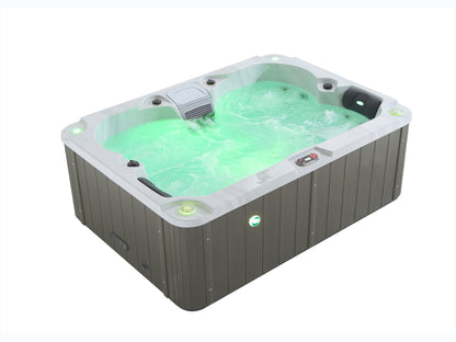 Hot tub with green water on a white background