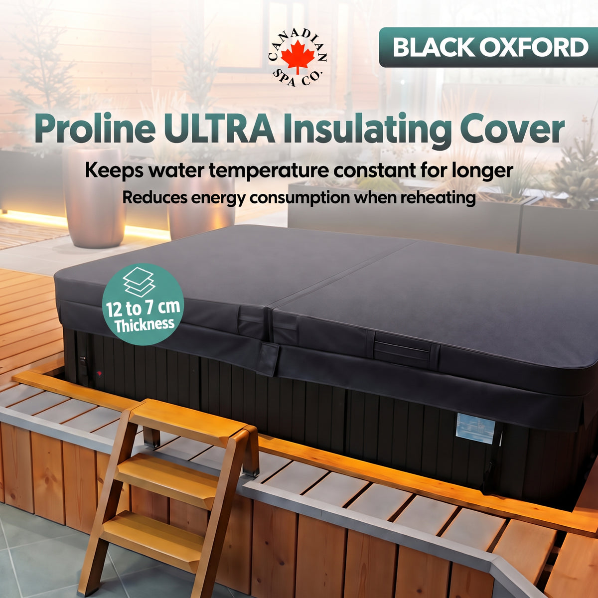Proline ULTRA Square Hot Tub Cover - Oxford 600D BLACK