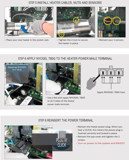BP 600 /2100 series Balboa Heater with Molex Plug (M7)  Plug 'n' Click 2KW / 3KW / 5.5KW