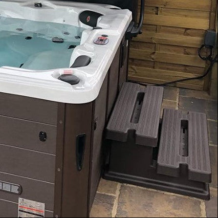 Spa Steps 2-Tier PVC - Mocha / Brown  (L)60, (W)89, (H)35cm