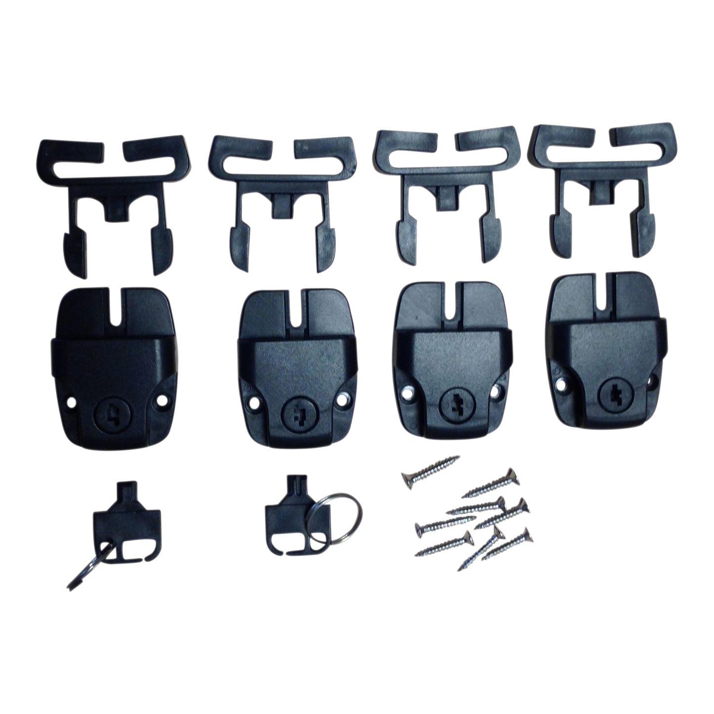 4-Piece Spa Hot Tub Cover Latch and Lock Kit, Including Key and Screws, Strap Buckle Sliding Locks, Ideal for Spa Hot Tub Cover Repair Kit