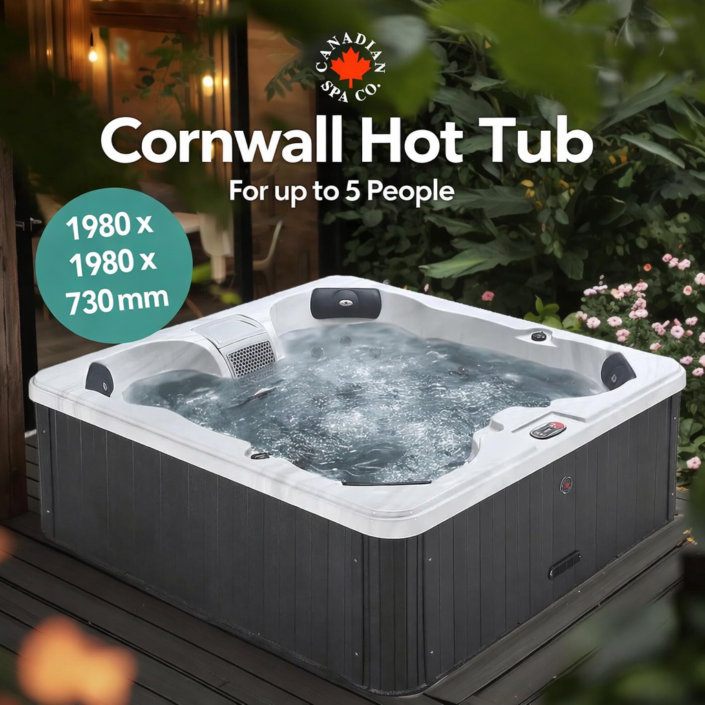Cornwall AI Patio Spa | 5-Person 18-Jet 70 Nozzles 1980x1980x730mm
